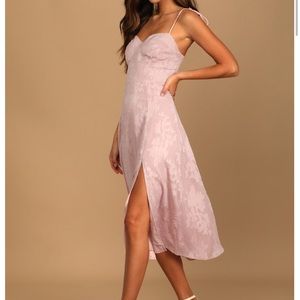 Jacquard Lace, Tie-Strap Midi Dress